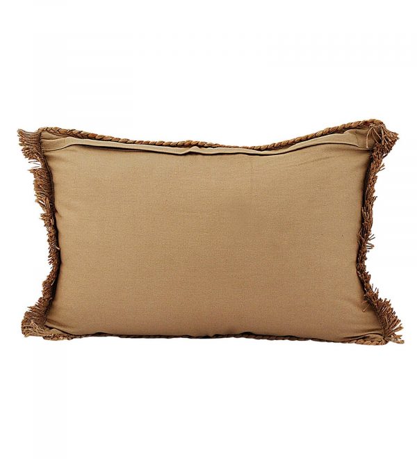 Luxurious Rectangle Jute Pillow Cover(Beige)