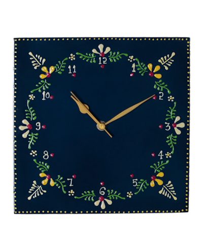 Wall Clock with Hand Painted Frame