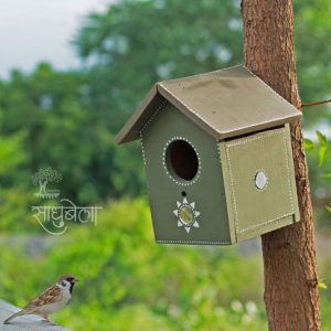 Handcrafted Pakshi Gruh- Wooden Bird House- Soorya Darpan