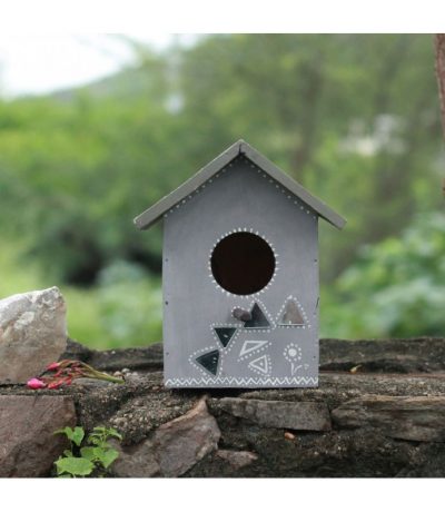 Handcrafted Pakshi Gruh- Wooden Bird House-Trikona Darpan