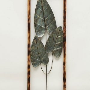Green & Gold Penny Leaves Metal Wall Art