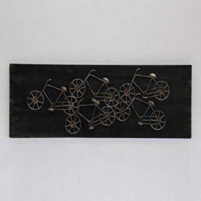 Multicolour Wrought Iron Cluster Bicycle Wall Art