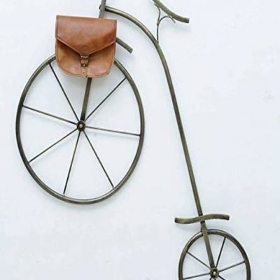 Brown Metal Ancient Cycle With Bag Wall Art
