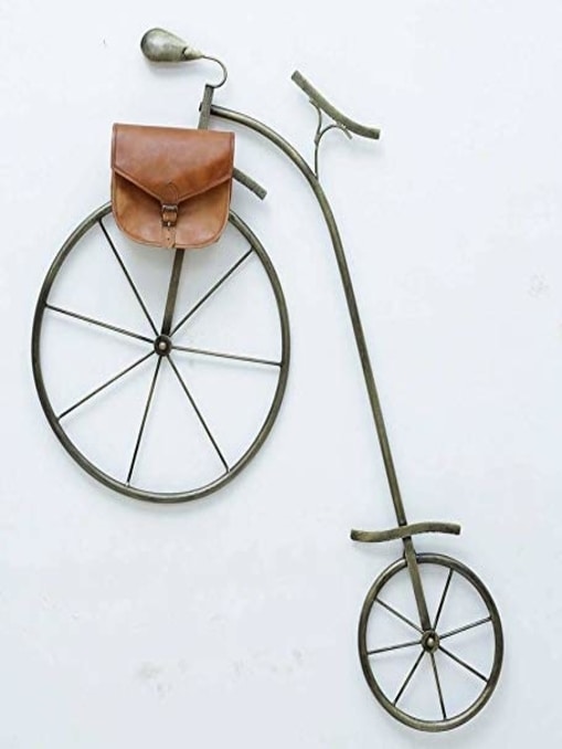 Brown Metal Ancient Cycle With Bag Wall Art