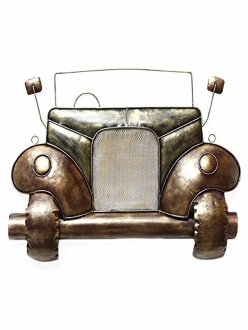 Brown Iron Vintage Jeep Car Wall Art