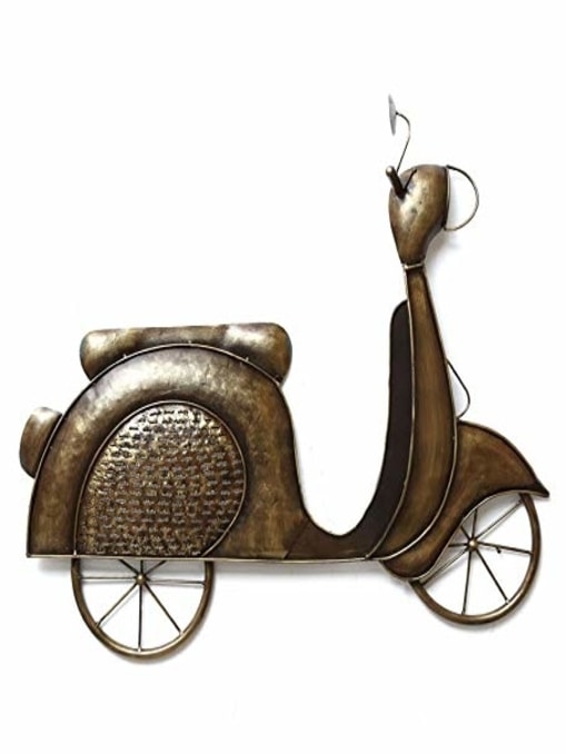 Texture Brown Metal Retro Scooter Wall Art