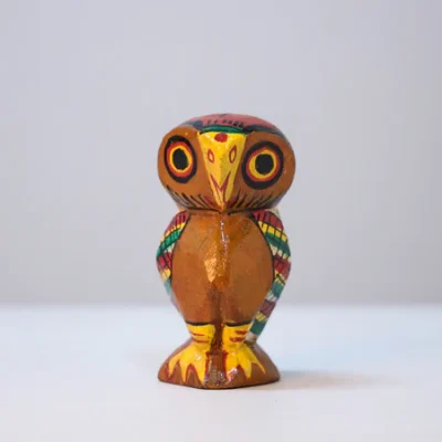 Handcrafted Wooden Owl 5 inches Statue