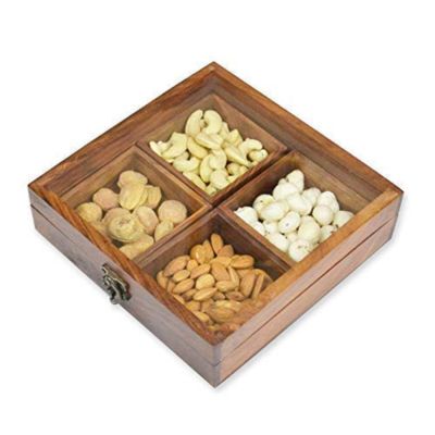 Wooden Spice Box In Sheesham Wood