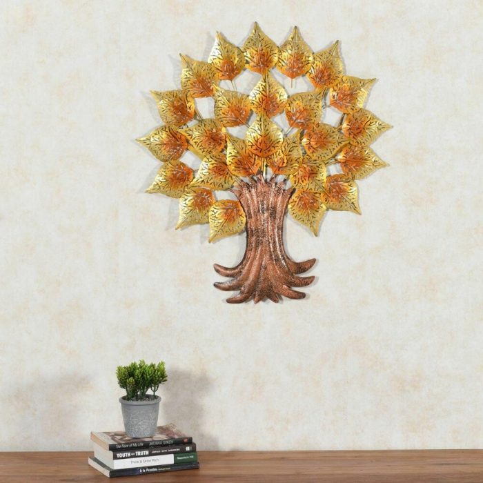 Metal Tree Leaves with LED Wall Decor