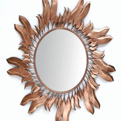 Gold Iron Nada Round Wall Mirror
