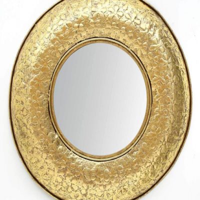 Gold Iron Hamlet Round Wall Mirror