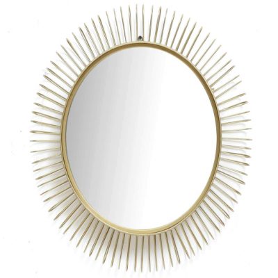 Gold Iron Holden Round Wall Mirror