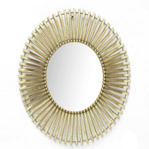 Gold Iron Levi Round Wall Mirror