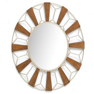 Brown Iron Tulja Big Round Wall Mirror