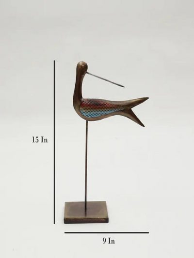 Multicolour Iron Humming Bird 3 Bird Figurine for Home Decor and Gifting