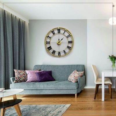Wall Clock with Golden and black frame