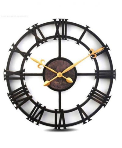 Metal Round Clock With Golden arrow Analog
