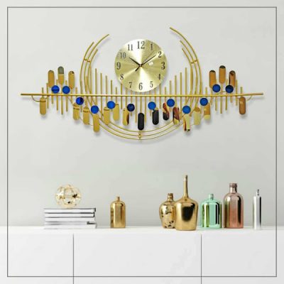 Modern Wall Clock with golden Design
