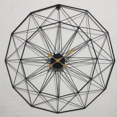 Metal Round Clock with hexagon Shape