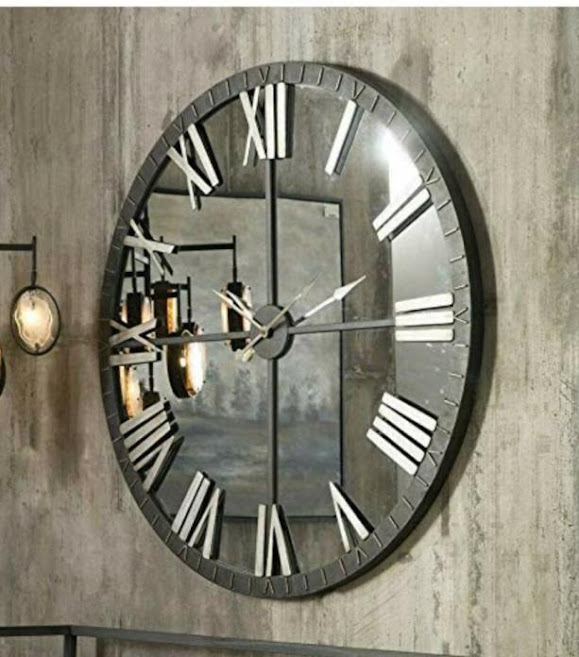 Glass Wall Clock With Roman Numbers