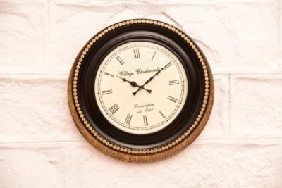 Wooden Wall Clock With Black and Golden Frame