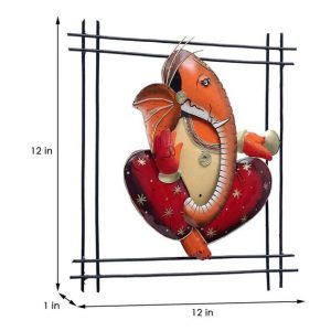Iron Lord Ganesha Wall Art In Multicolour for Home Decor, Gifting