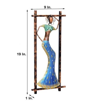 Iron Dancing Doll Wall Art In Blue for Home Decor and Gifting