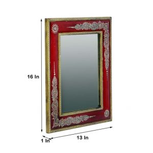 MDF 13x 16 Inch Hand Painted Framed Rectangle Mirror