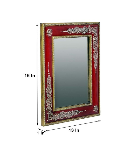 MDF 13x 16 Inch Hand Painted Framed Rectangle Mirror