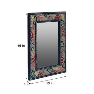 MDF 13 x 16 Inch Hand Painted Framed Rectangle Mirror