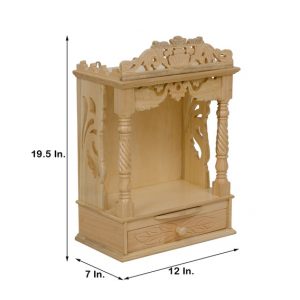 MDF & Wood Carved Wall Mounted Pooja Mandir for Home