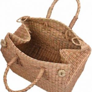 Handwoven Water Reed/Seagrass Picnic Bag with handle for fruits & vegetables Storage Basket