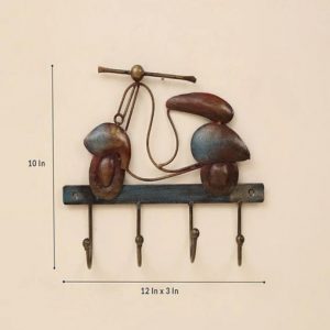 Brown Iron Scooter Hook Wall Decor for Home decor and Gifting