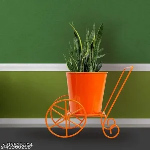 Handcrafted Metal Planter on wheels for Garden Decor