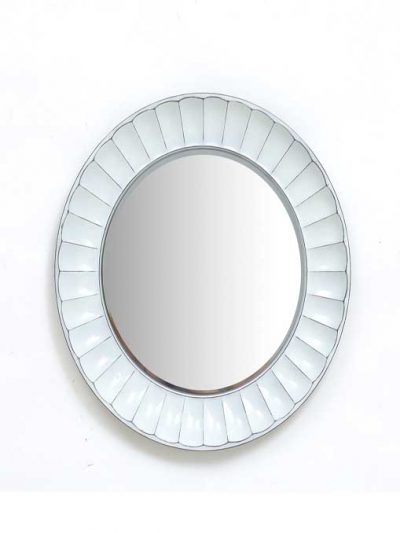 White Iron Como Big Round Wall Mirror