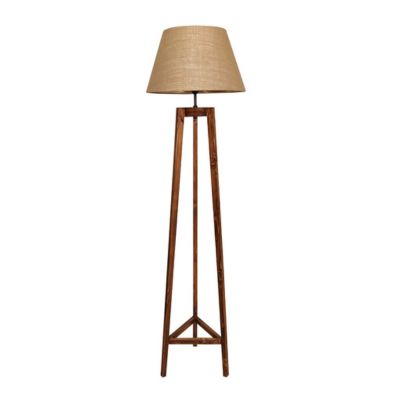 Adrienne Wooden Floor Lamp with Brown Base