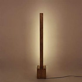 Excalibur LED Wooden Floor Lamp With Brown Base