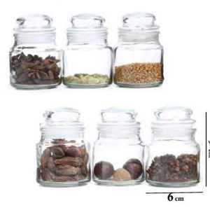 Fancy Glass Jar Container For Storage (6 pieces)
