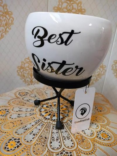 Iron Best sister Pot for Home Decor and Gifting