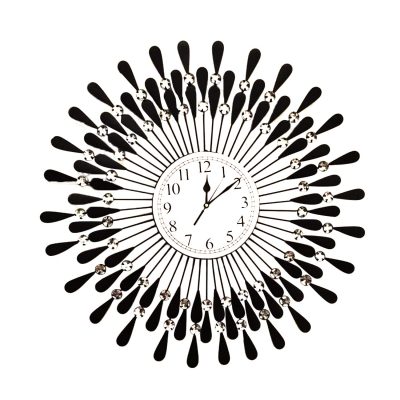 Iron Wall clock with Black Crystal