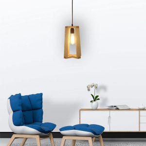 Blender Brown Wooden Single Hanging Lamp