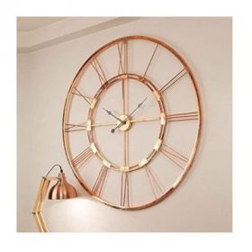 Copper Wall Clock Round Skeleton Design
