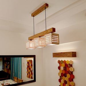 Lyon Beige & Brown Wooden Series Hanging Lamp