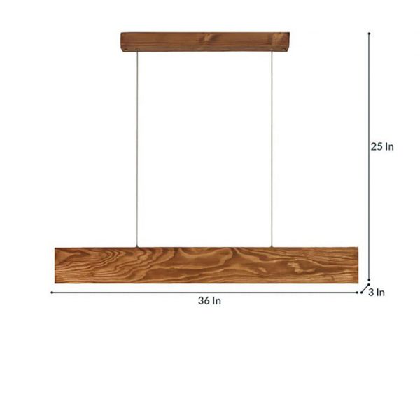 Synergy 36 Brown Wooden LED Hanging Lamp