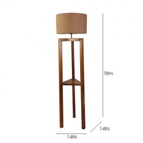 Triad Wooden Floor Lamp with Brown Base