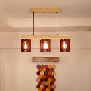 Ventus Brown & Beige Wooden Series Hanging Lamp