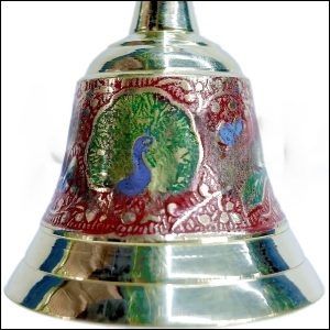 Pure Brass Decorative engraved Meena work Handbell (2)