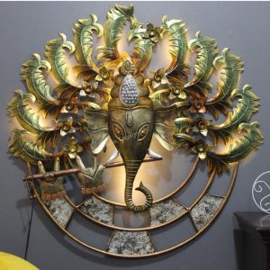 Antique Multi Faith Lord Ganesha Showpiece for Home Decor with Led Light
