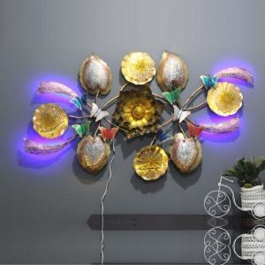 Amazing Multi flower Wall Art for Living Room with Led