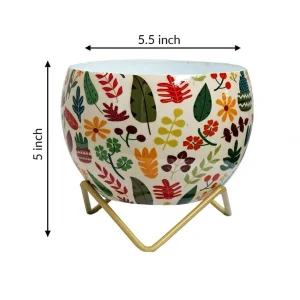 Iron Multicolour Pot with stand for Indoor and Outdoor